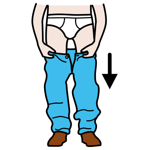 to take down the trousers