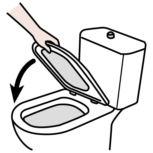 to lower the toilet seat