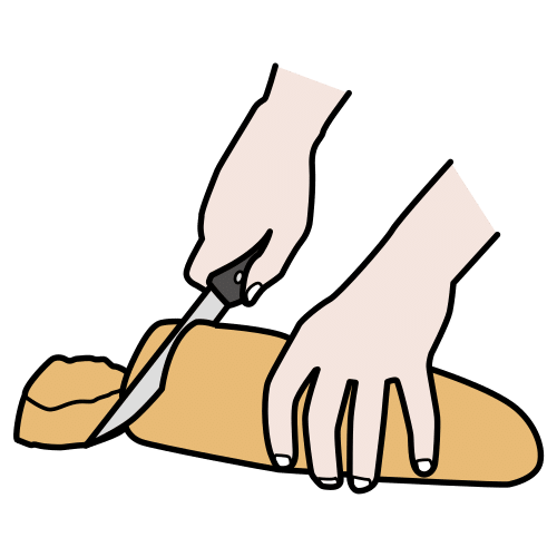 cut the bread, to cut the bread