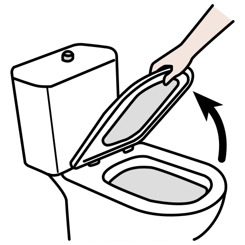 to raise, to lift the toilet seat
