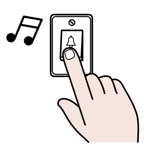 to ring the doorbell, to ring