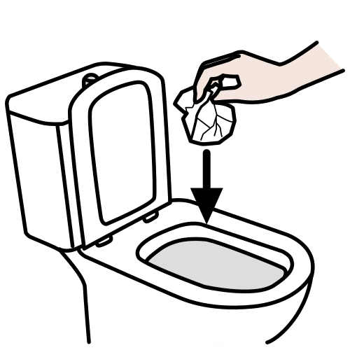 to throw away the toilet paper
