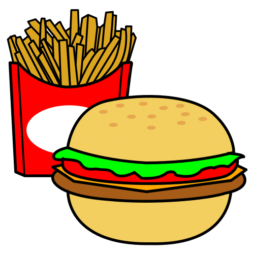 hamburger and chips