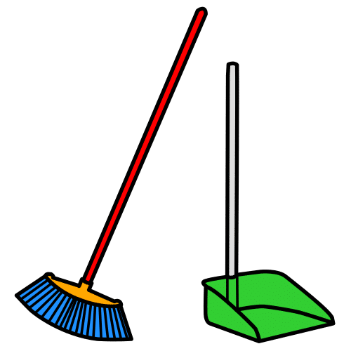 broom and dustpan