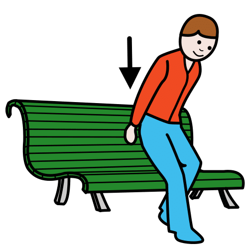 down on · ARASAAC Symbols Global in bench sit