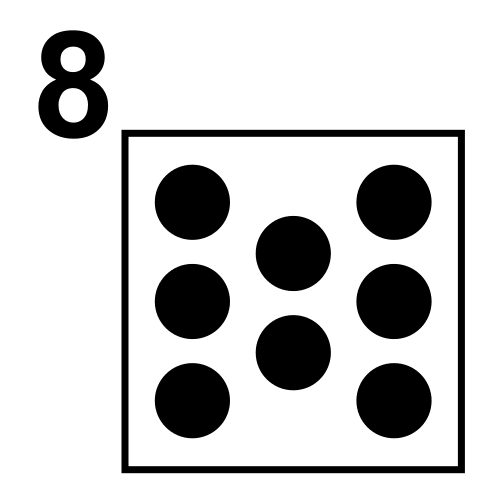 dice showing 8