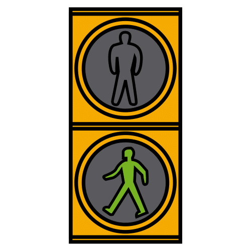 cross with green light