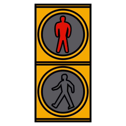 not cross with red light