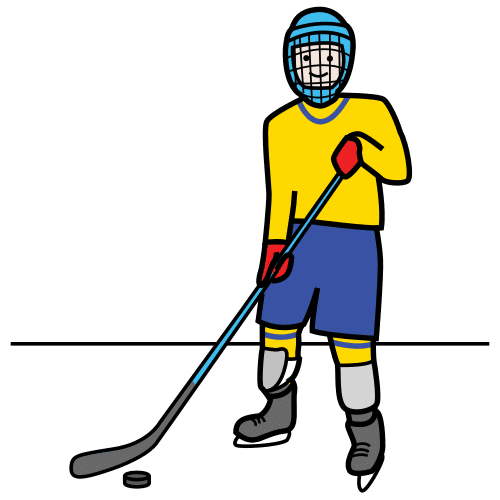 jugador de hockey hielo