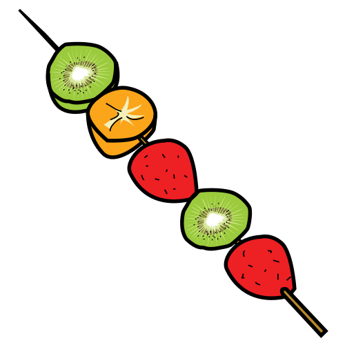 skewered fruit