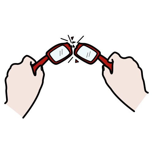 break the glasses