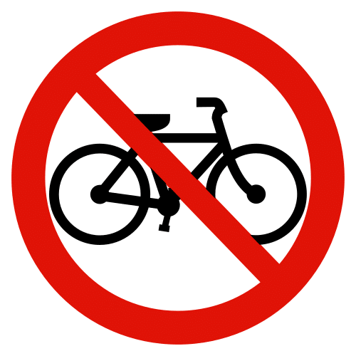 prohibido bicicletas