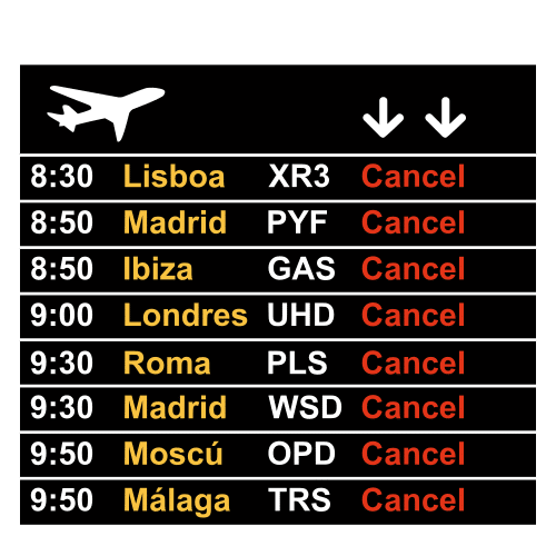 отменям полета