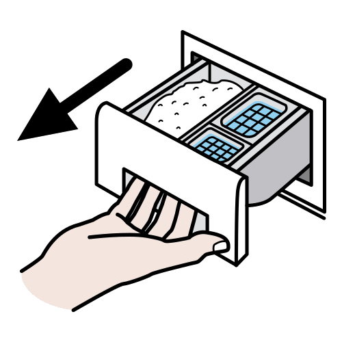 open the detergent drawer