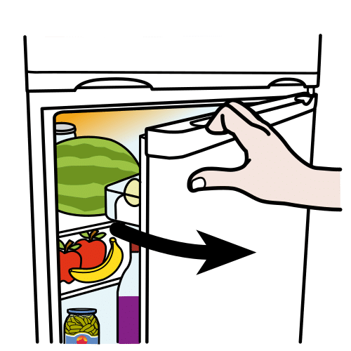 open the fridge
