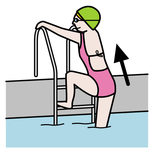 climb up by the pool ladder