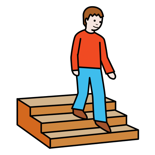 go down the stairs