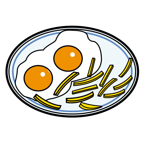 fried eggs with chips