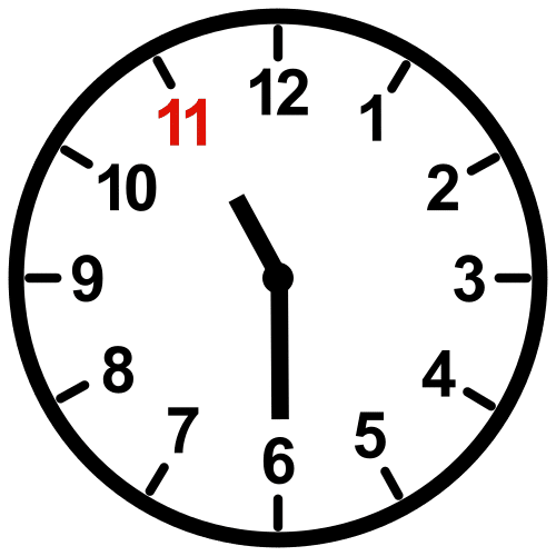 half past eleven