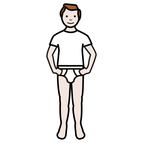 uomo in biancheria intima