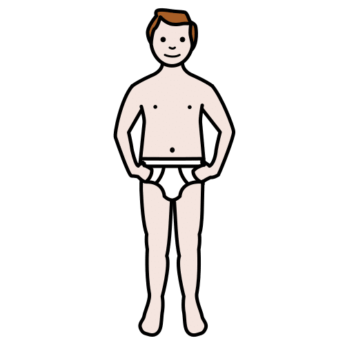 uomo in biancheria intima