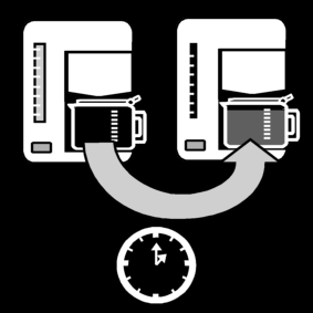 Koffie Zetten Stap 8 Klok Zwart