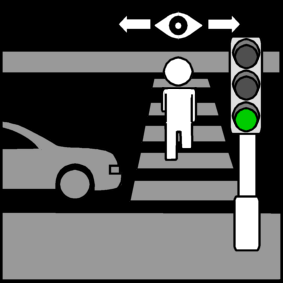 Verkeerslicht Groen Oversteken Kijken