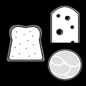 White Bread Ham Cheese