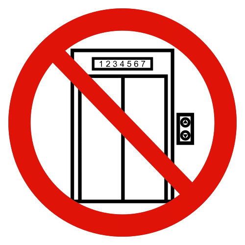 forbidden to use the lift