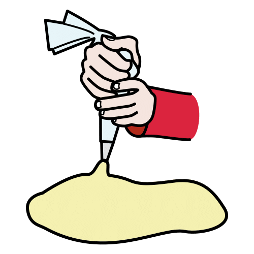 tirar con manga pastelera