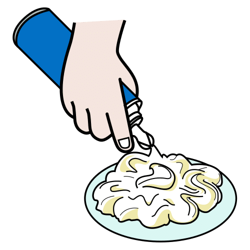 pour whipped cream