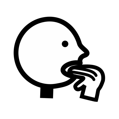 meter la mano en la boca