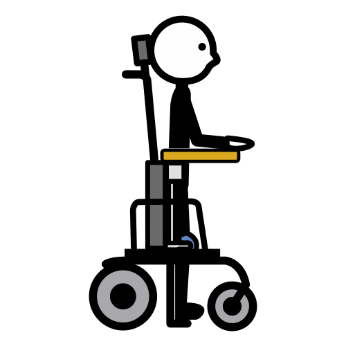 wheelchair with standing frame