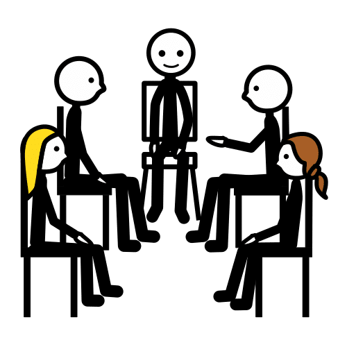 sentar en semicírculo