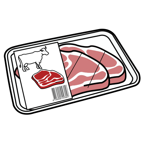 packaged veal meat