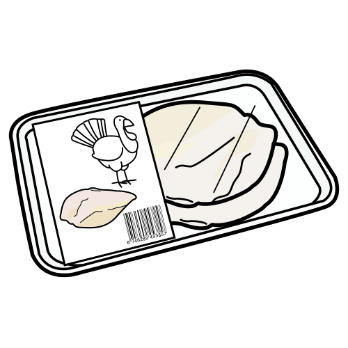 packaged turkey meat