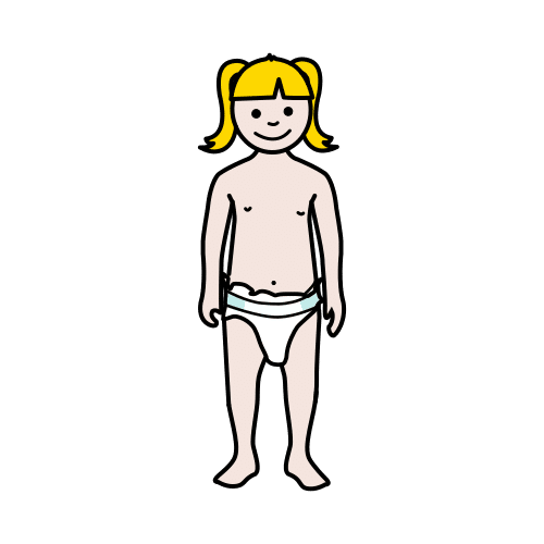 niña con pañal
