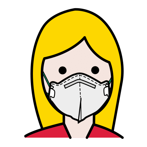 niña con mascarilla