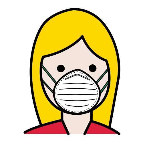 niña con mascarilla