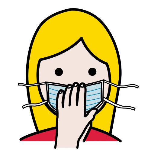 sujetar la mascarilla