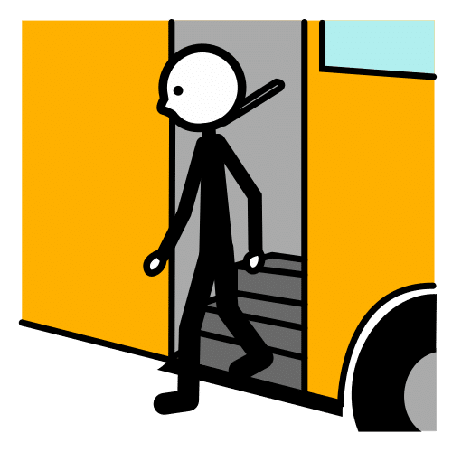 bajar del autobús