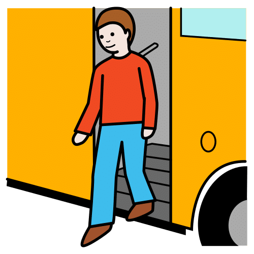 bajar del autobús