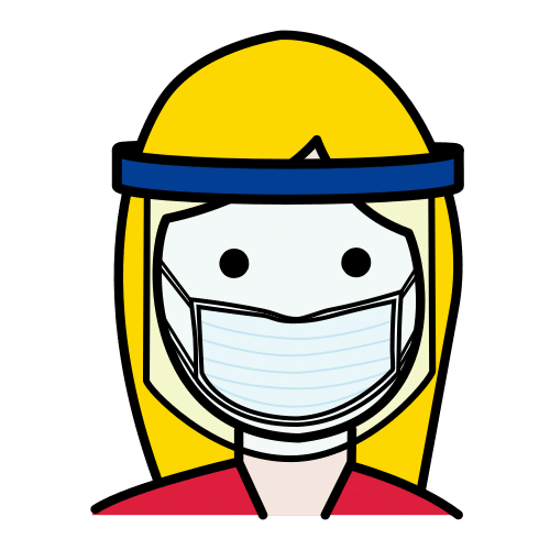 girl with face shield