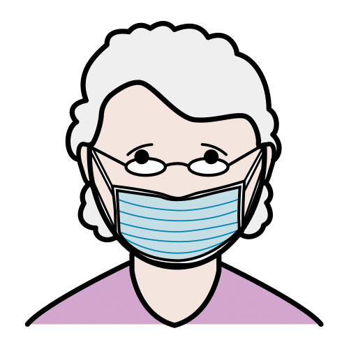 elderly woman with mask