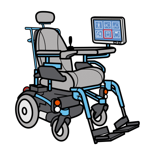 wheelchair with communicator