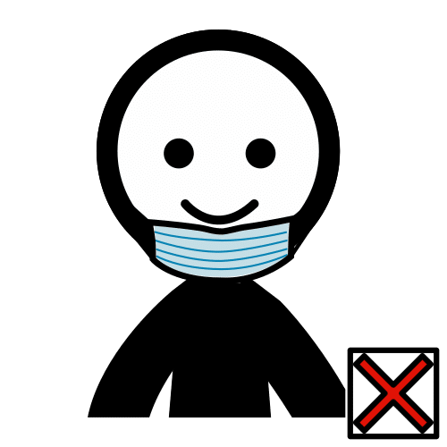 wrong placed face mask