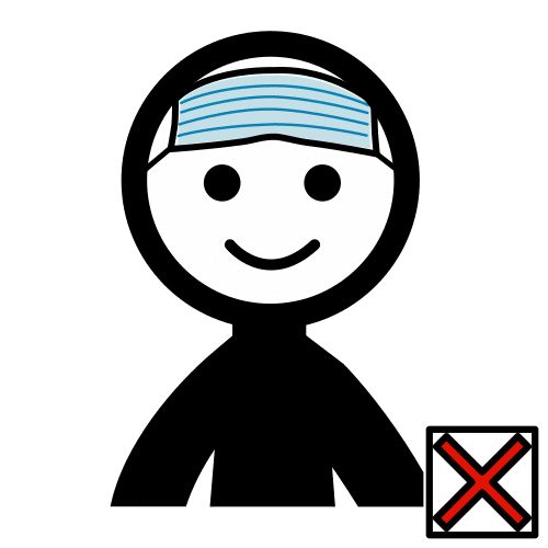 wrong placed face mask