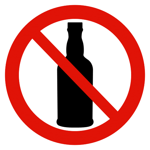 prohibido el alcohol
