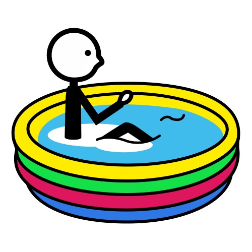 take a bath at inflatable pool