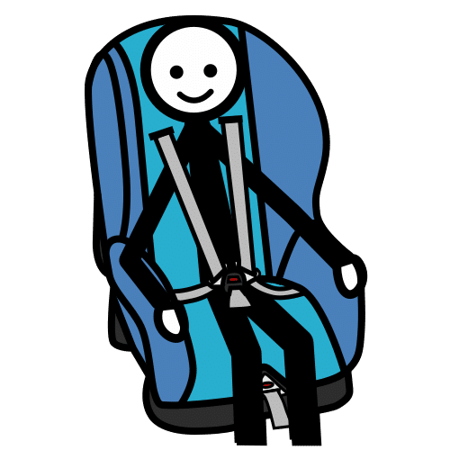 sit on child safety seat in ARASAAC · Global Symbols